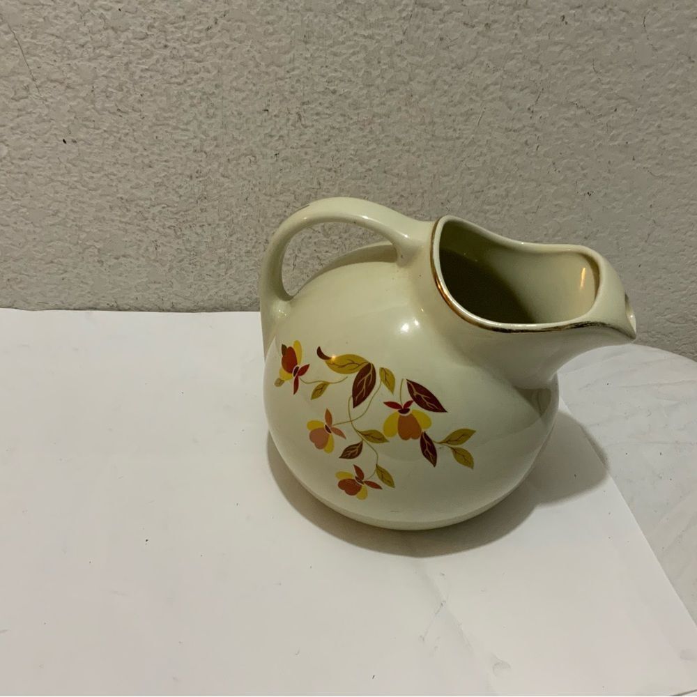 1950s VTG Halls Superior Quality Kitchenware Vtg Autumn Leaf Water Pitcher Fall